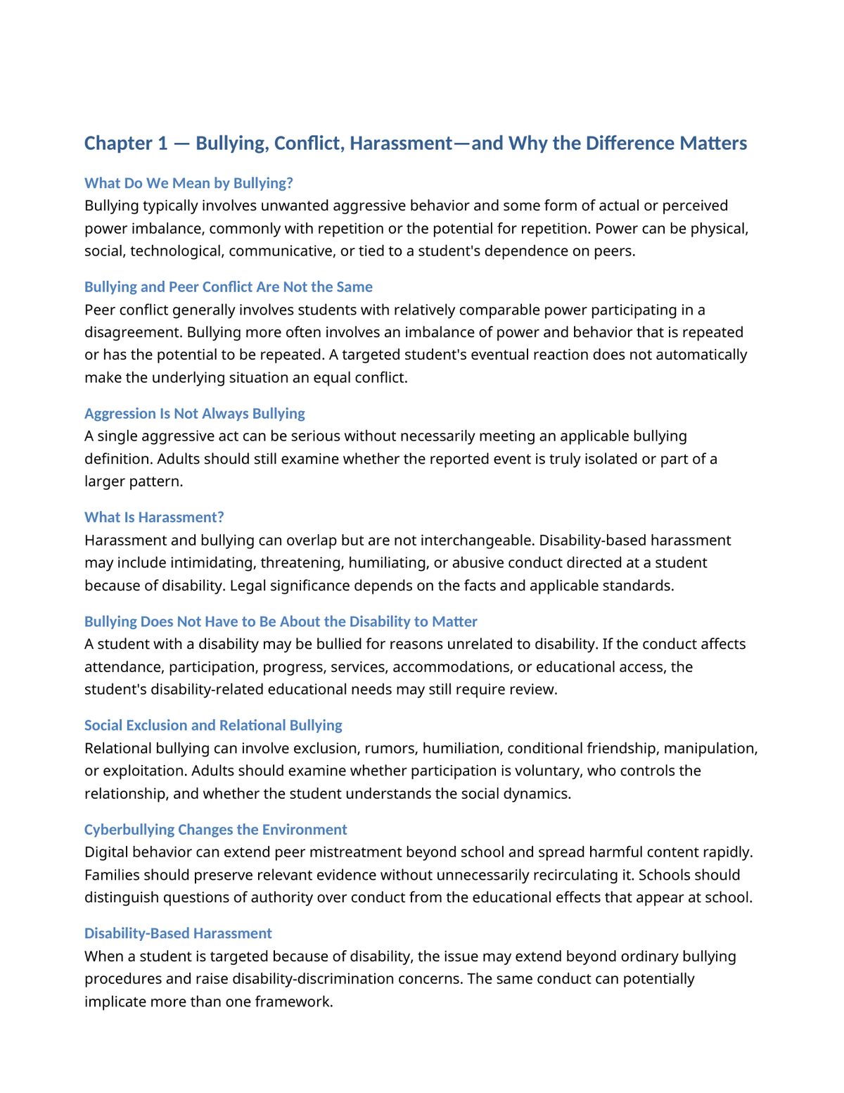 WEC Practical Guide 01 — Bullying & Students with Disabilities