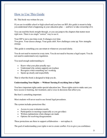 Own Your IEP™ - A Practical IEP Guide for Students